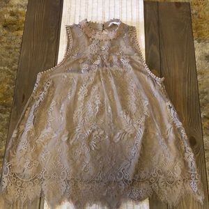 Lace Sleeveless Blouse